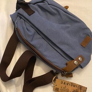 🦩David Nile Blue and Brown Men's Bag🦩